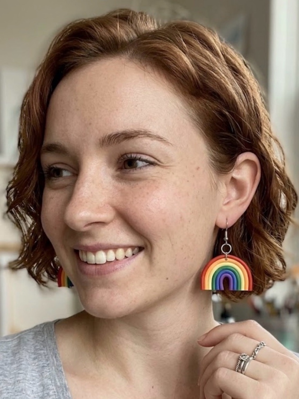 Polymer Clay Rainbow Earrings